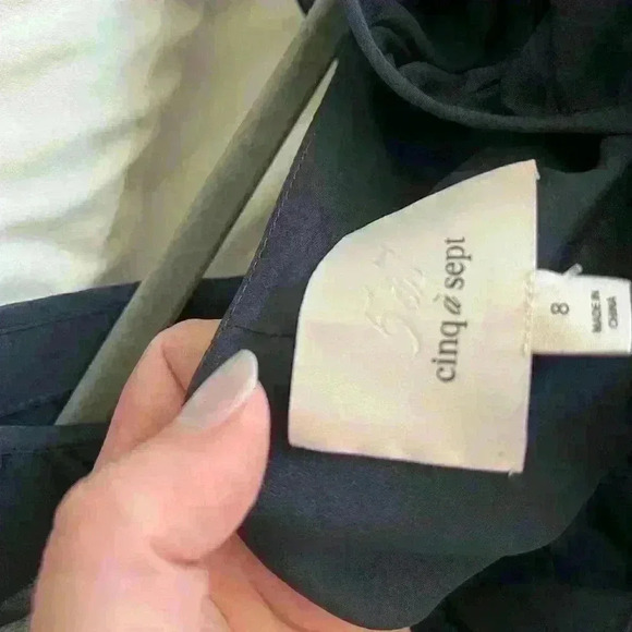 CINQ A SEPT 100% SILK ELOIZIA DRESS NAVY BLUE SIZE 8 - Picture 12 of 12